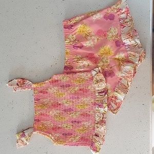 Wonder Nation 2 Piece Ruffled Pink Flower Matching Set Size 4T